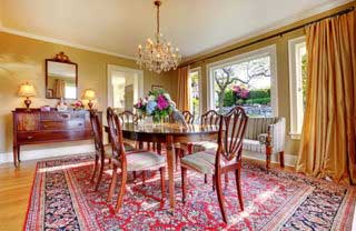 Dining Room with Red Oriental Rug