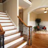 staircase with hardwood floors